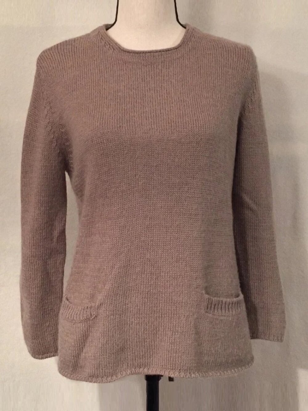 Daal light brown wool alpaca blend exposed zipper sweater